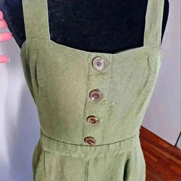 Ann Taylor Factory Womens Green Wide Leg Cropped Jumpsuit 6 - Picture 14 of 16